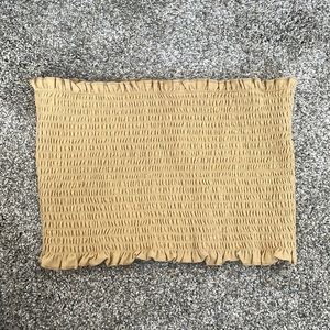 Gold ruffled tube top